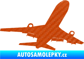 Samolepka Letadlo 007 pravá 3D karbon oranžový