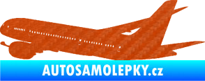Samolepka Letadlo 009 levá 3D karbon oranžový