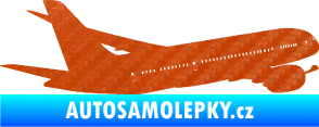 Samolepka Letadlo 009 pravá 3D karbon oranžový