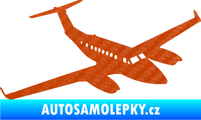 Samolepka Letadlo 010 pravá 3D karbon oranžový