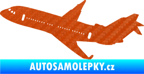 Samolepka Letadlo 013 levá 3D karbon oranžový