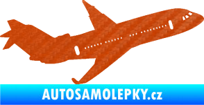 Samolepka Letadlo 013 pravá 3D karbon oranžový
