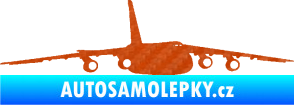 Samolepka Letadlo 015 pravá 3D karbon oranžový