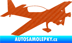 Samolepka Letadlo 016 pravá 3D karbon oranžový