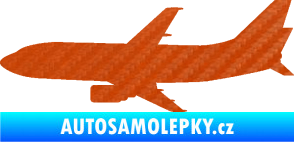 Samolepka Letadlo 019 levá Boeing 737 3D karbon oranžový