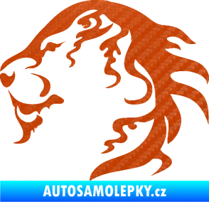 Samolepka Lev 003 levá 3D karbon oranžový