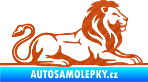 Samolepka Lev 010 pravá 3D karbon oranžový