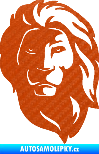 Samolepka Lev 011 pravá 3D karbon oranžový