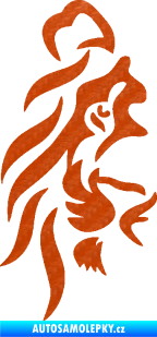 Samolepka Lev 012 levá půlka tváře 3D karbon oranžový