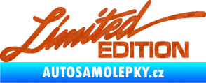 Samolepka Limited edition 011 nápis 3D karbon oranžový
