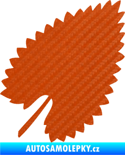 Samolepka List 001 pravá 3D karbon oranžový