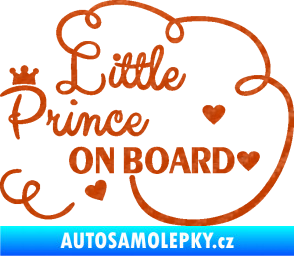 Samolepka Little prince on board nápis  3D karbon oranžový