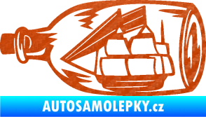 Samolepka Loď v láhvi 001 levá 3D karbon oranžový