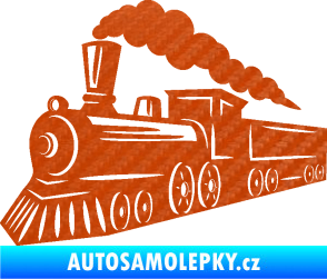 Samolepka Lokomotiva 003 levá 3D karbon oranžový
