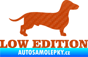 Samolepka Low edition pravá nápis 3D karbon oranžový