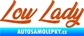 Samolepka Low lady nápis 3D karbon oranžový