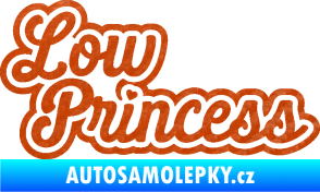 Samolepka Low princess nápis 3D karbon oranžový