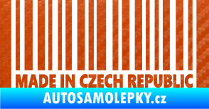 Samolepka Made in Czech republic čárový kód 3D karbon oranžový