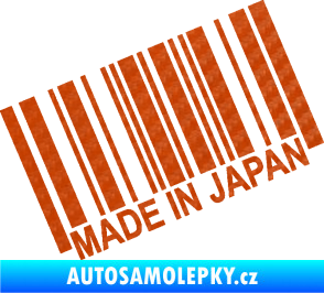 Samolepka Made in Japan 003 čárový kód 3D karbon oranžový
