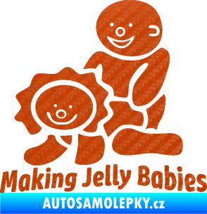 Samolepka Making jelly babies 3D karbon oranžový