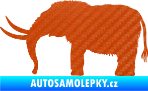 Samolepka Mamut 001 levá 3D karbon oranžový