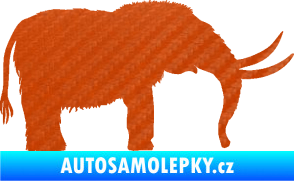 Samolepka Mamut 001 pravá 3D karbon oranžový