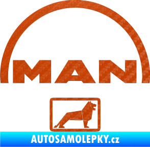 Samolepka MAN - Truck 3D karbon oranžový