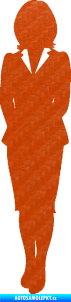Samolepka Manažerka levá silueta 3D karbon oranžový