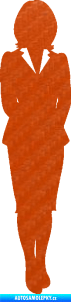 Samolepka Manažerka pravá silueta 3D karbon oranžový
