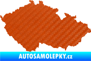 Samolepka Mapa České republiky 001  3D karbon oranžový