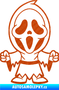 Samolepka Maska 002 pravá vřískot 3D karbon oranžový