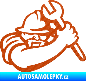 Samolepka Mechanik 001 pravá 3D karbon oranžový