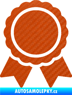 Samolepka Medaile 001 3D karbon oranžový