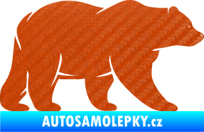 Samolepka Medvěd 002 pravá 3D karbon oranžový