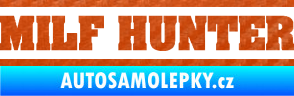 Samolepka Milf hunter nápis 3D karbon oranžový