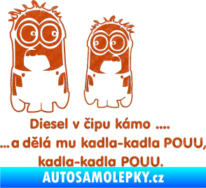 Samolepka Mimoňi 3D karbon oranžový