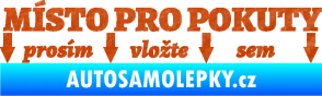 Samolepka Místo pro pokuty nápis na přední sklo 3D karbon oranžový