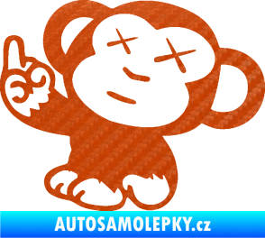Samolepka Monkey Fuck Off JDM levá 3D karbon oranžový