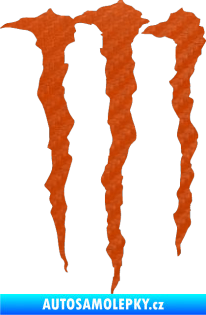 Samolepka Monster Energy 002 3D karbon oranžový