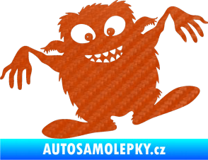 Samolepka Monstrum 001 levá 3D karbon oranžový