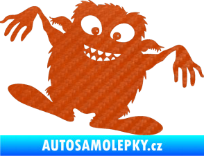 Samolepka Monstrum 001 pravá 3D karbon oranžový