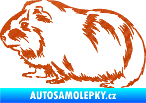 Samolepka Morče 002 levá 3D karbon oranžový