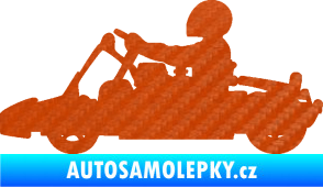 Samolepka Motokára 001 levá 3D karbon oranžový