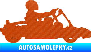 Samolepka Motokára 001 pravá 3D karbon oranžový