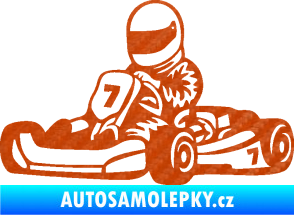 Samolepka Motokára 002 levá 3D karbon oranžový