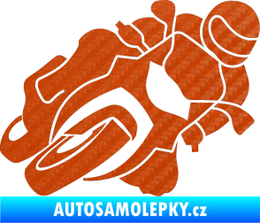 Samolepka Motorka 001 pravá silniční motorky 3D karbon oranžový