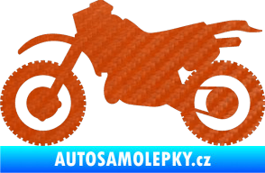 Samolepka Motorka 003 levá 3D karbon oranžový