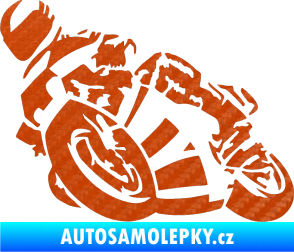 Samolepka Motorka 040 levá road racing 3D karbon oranžový