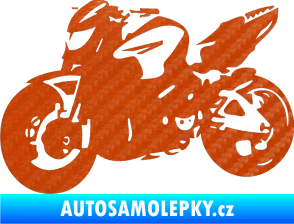 Samolepka Motorka 041 levá road racing 3D karbon oranžový