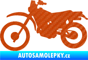 Samolepka Motorka 046 levá 3D karbon oranžový